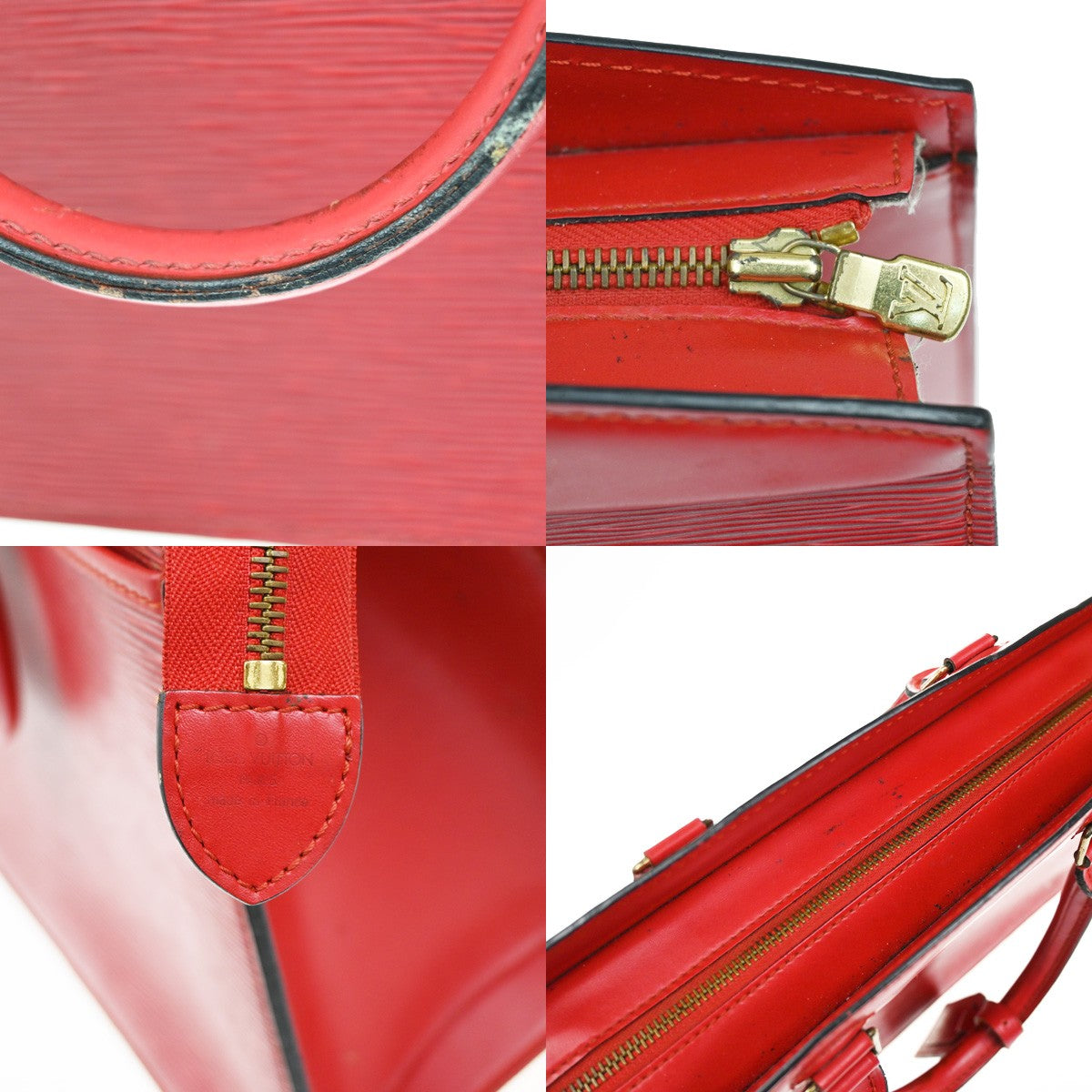 Louis Vuitton Riviera Handbag Epi Leather, RED, LEATHER, Handbag