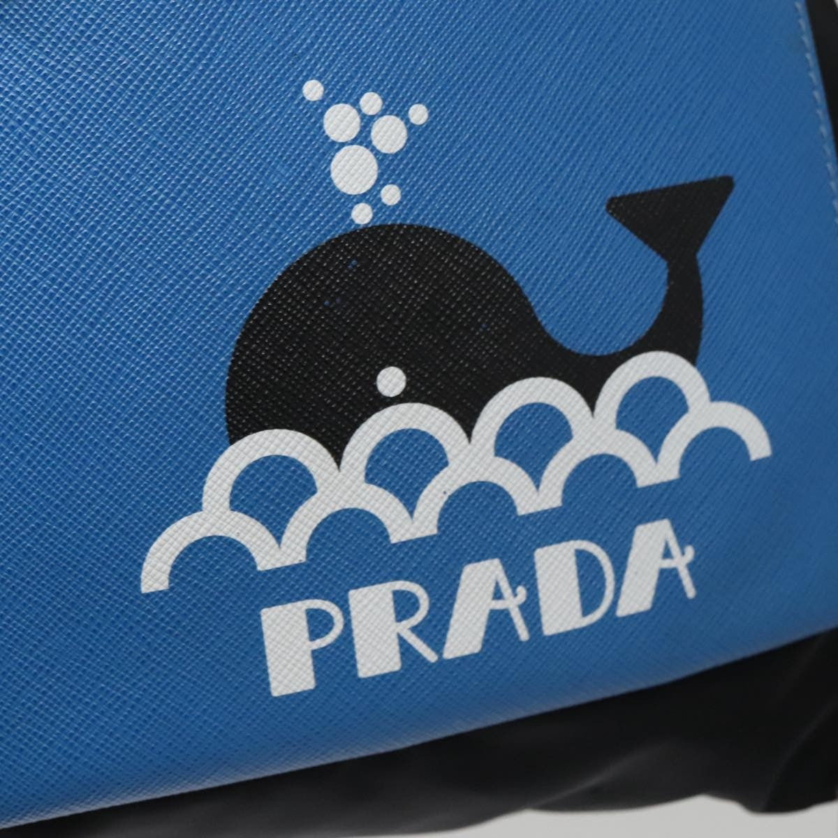 Prada Logo Drawstring Backpack Tessuto with Printed Saffiano, BLACK, NYLON, Backpack