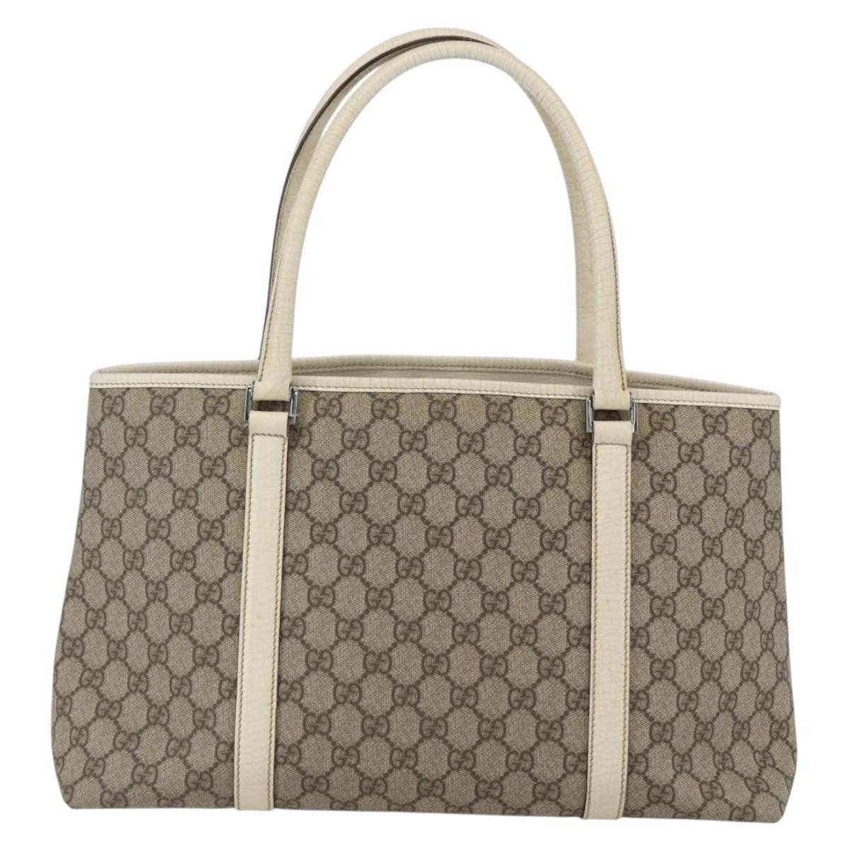 Gucci Joy Tote GG Coated Canvas with Leather, BEIGE, PVC, Tote bag