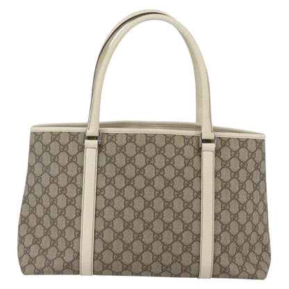 Gucci Joy Tote GG Coated Canvas with Leather, BEIGE, PVC, Tote bag