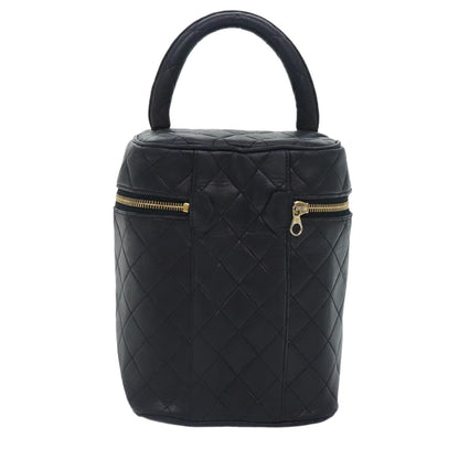 Chanel Vanity pouch Leather, BLACK, LEATHER, Toiletry Case
