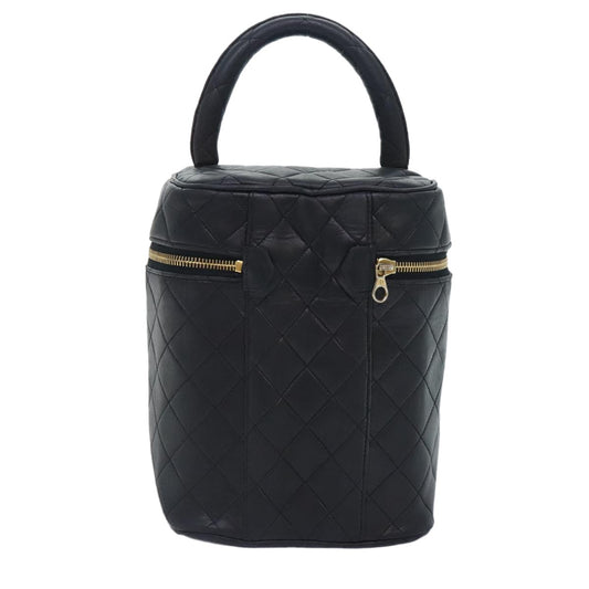 Chanel Vanity pouch Leather, BLACK, LEATHER, Toiletry Case