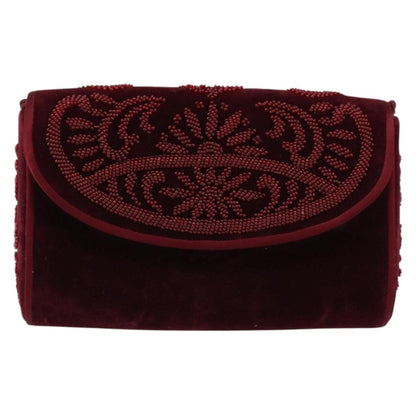 Bally Vintage Shoulder Bag Velvet, RED, VELVET, Shoulder bag