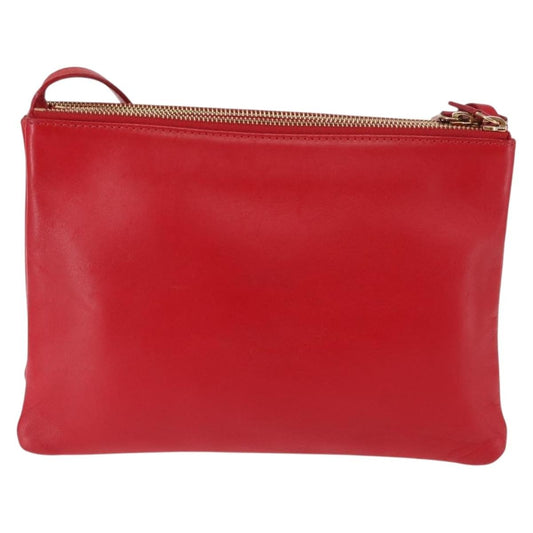 Celine Trio Crossbody Bag Leather, RED, LEATHER, Crossbody bag
