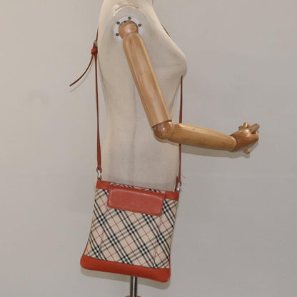 Burberry Front Pocket Messenger Bag Check Embossed Leather, BEIGE, CANVAS, Shoulder bag