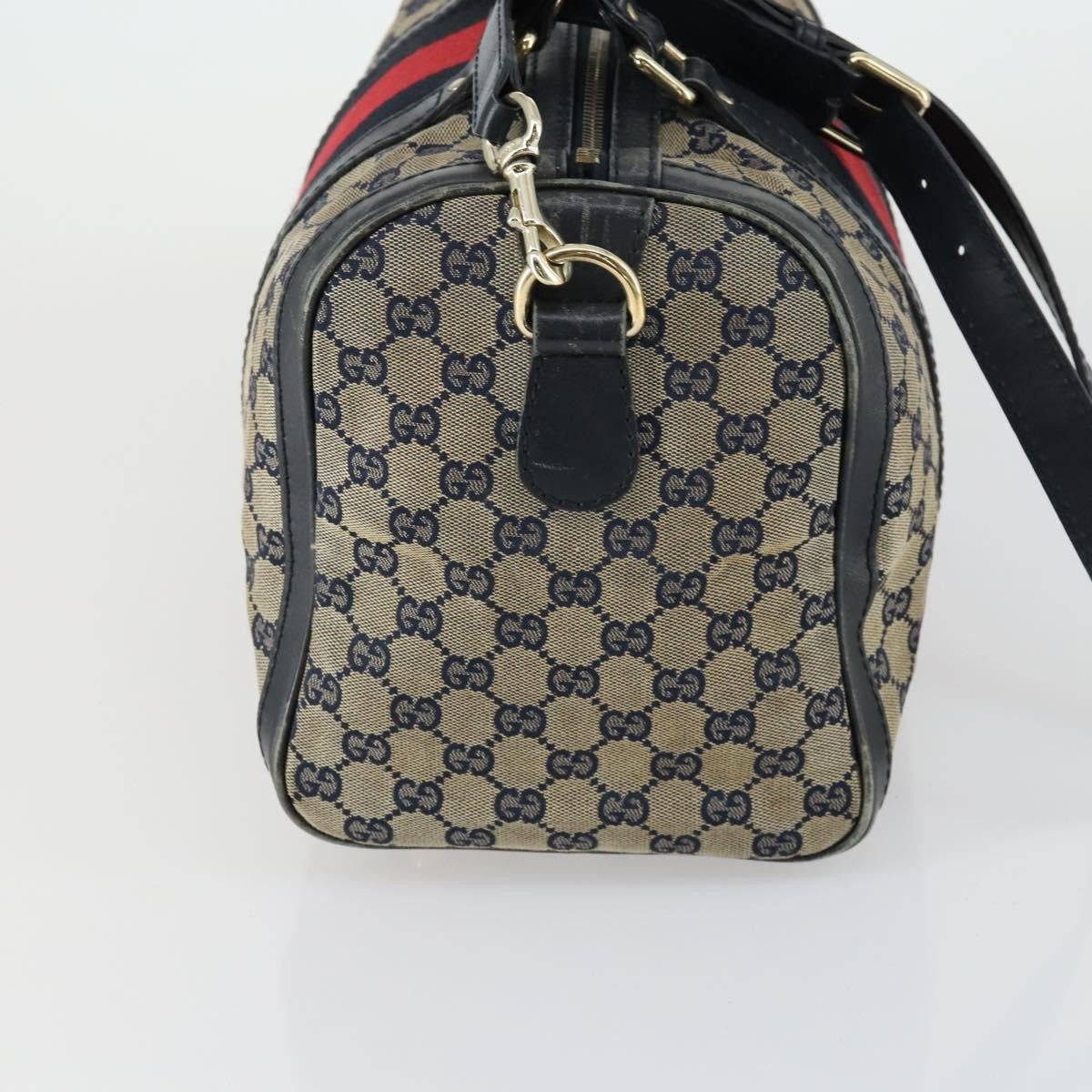 Gucci Vintage Web Boston Bag GG Canvas, NAVY, CANVAS, Handbag