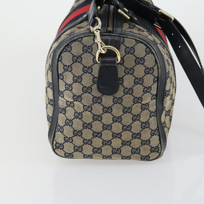 Gucci Vintage Web Boston Bag GG Canvas, NAVY, CANVAS, Handbag