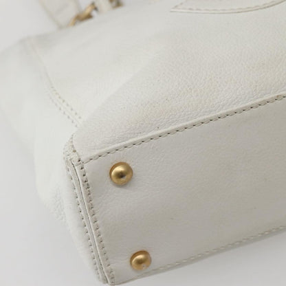 Chanel Vintage Timeless Chain Shoulder Bag Lambskin, WHITE, LEATHER, Tote bag
