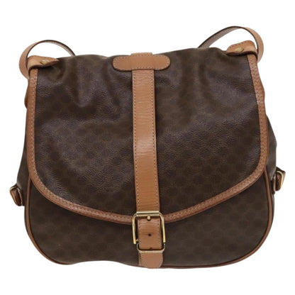 Celine Vintage Macadam Shoulder Bag Canvas, BROWN, CANVAS, Shoulder bag