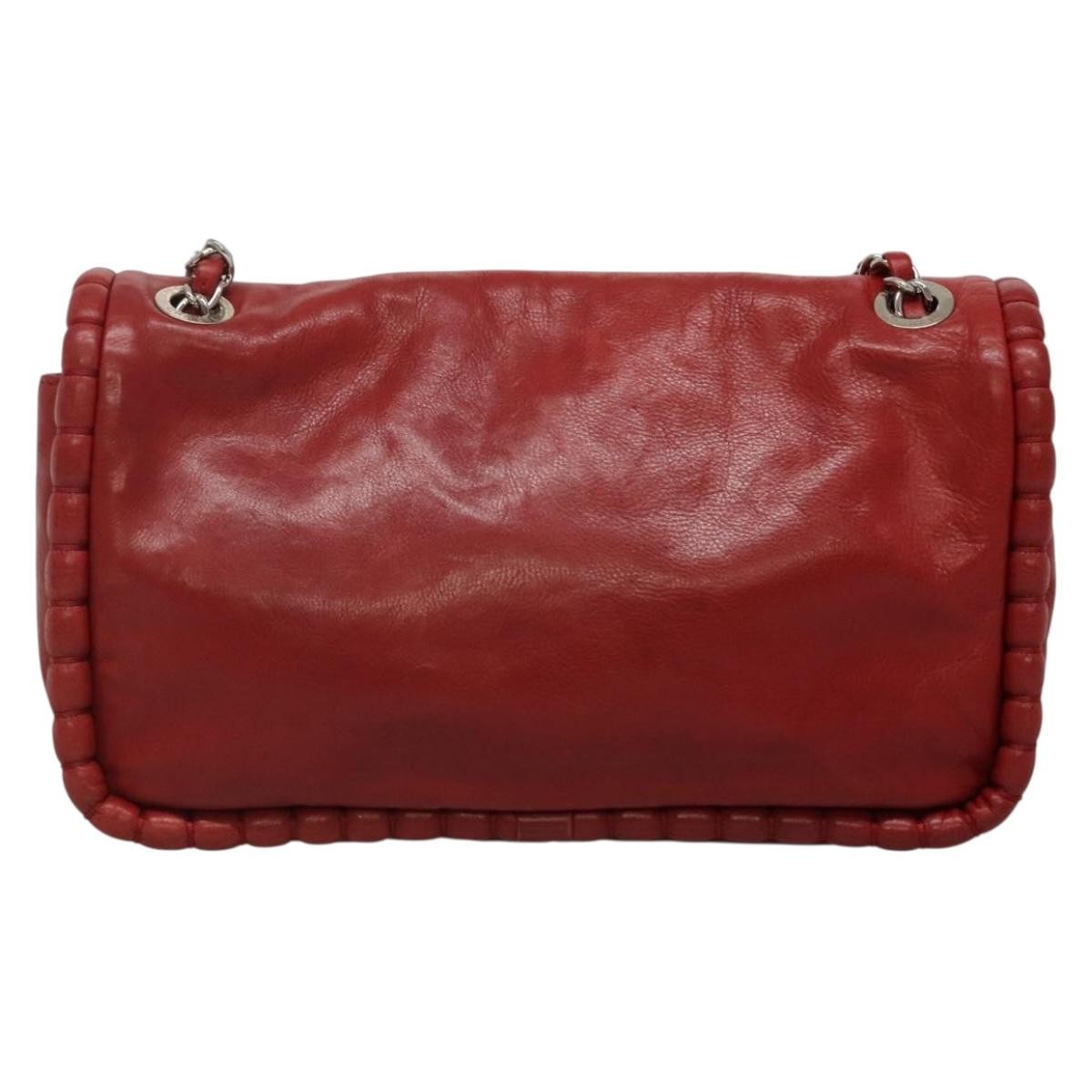 Chanel Timeless CC Flap Bag Leather, RED, LEATHER, Shoulder bag