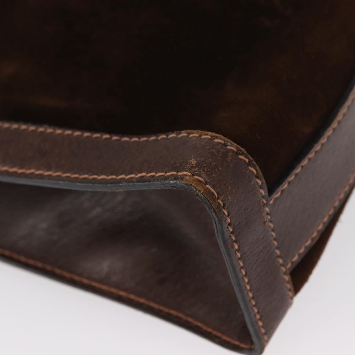 Gucci Vintage Web Sherry Line Handbag Suede, BROWN, SUEDE, Handbag