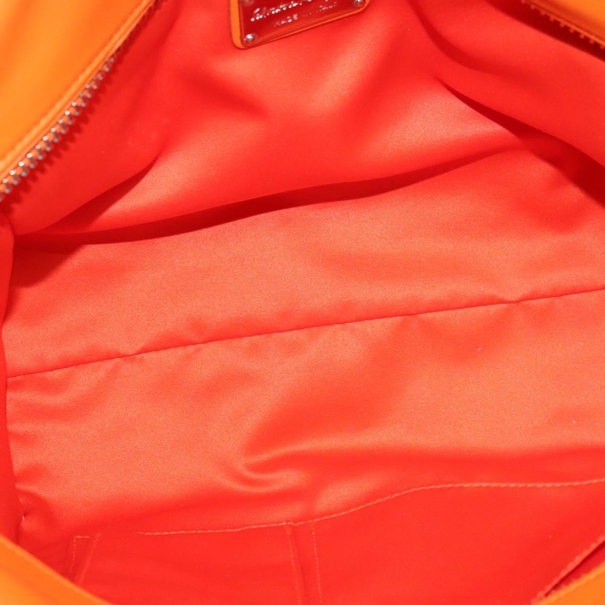 Salvatore Ferragamo Gancini handbag Canvas and Leather, ORANGE, CANVAS, Handbag