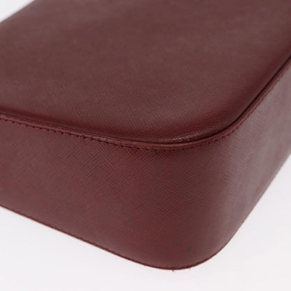 Burberry Vintage Shoulder Bag Leather, BURGUNDY, LEATHER, Shoulder bag