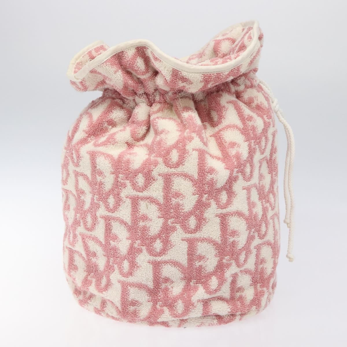 Christian Dior Vintage Trotter Pouch Pile, PINK, COTTON, Clutche & pouche