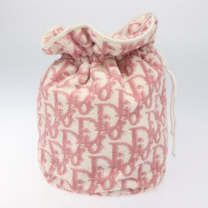 Christian Dior Vintage Trotter Pouch Pile, PINK, COTTON, Clutche & pouche