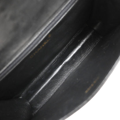 Chanel Vintage CC Full Flap Bag Quilted Lambskin, BLACK, LEATHER, Shoulder bag