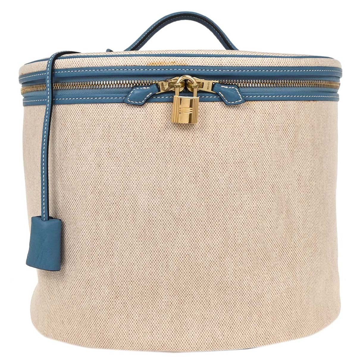 Hermes Intercity Victoria Travel Case Toile with Leather, BEIGE, CANVAS, Clutche & pouche