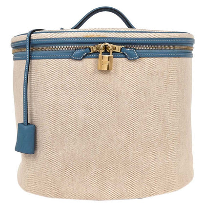 Hermes Intercity Victoria Travel Case Toile with Leather, BEIGE, CANVAS, Clutche & pouche