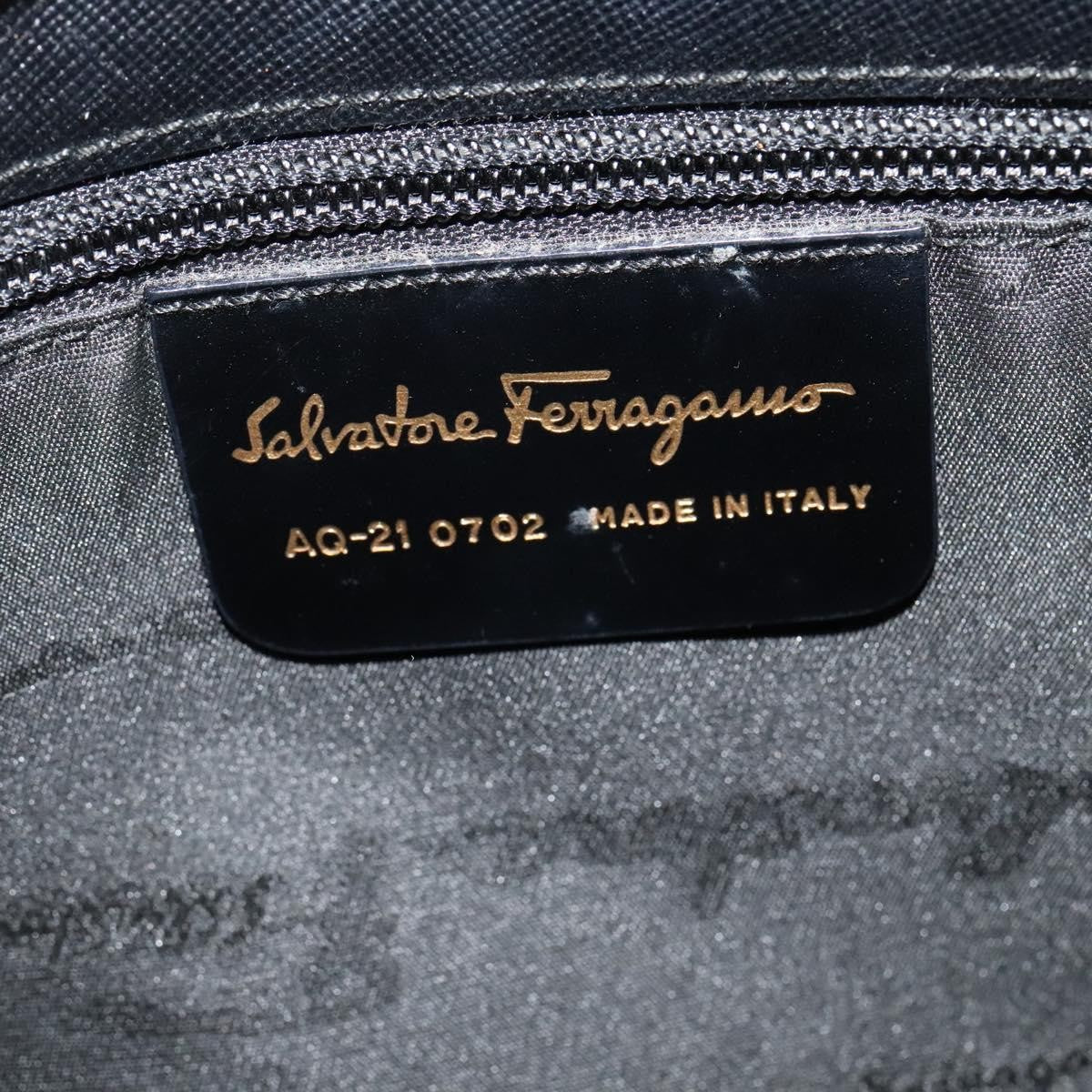 Salvatore Ferragamo Gancio Flap Hobo Leather, BLACK, LEATHER, Shoulder bag