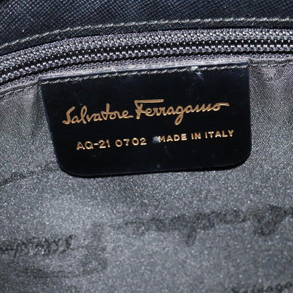 Salvatore Ferragamo Gancio Flap Hobo Leather, BLACK, LEATHER, Shoulder bag
