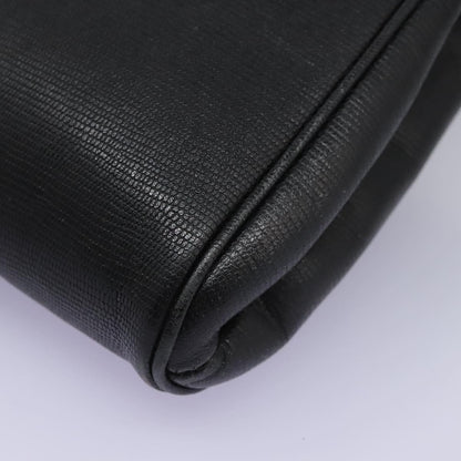 Celine Vintage Circle Logo Crossbody Bag Leather, BLACK, LEATHER, Crossbody bag