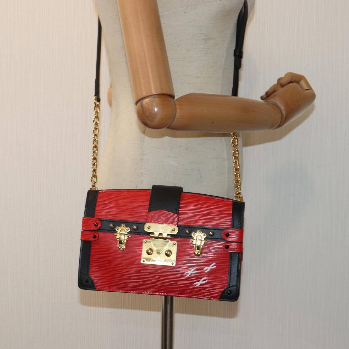 Louis Vuitton Trunk Clutch Epi Leather, RED, LEATHER, Clutche & pouche