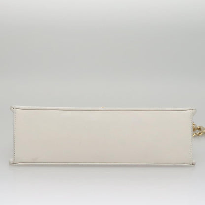 Chanel Flap Clutch Shearling, WHITE, LEATHER, Clutche & pouche