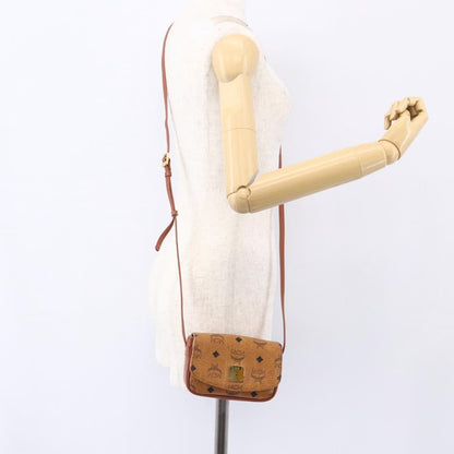 MCM Visetos Shoulder bag Canvas and Leather, BROWN, CANVAS, Shoulder bag