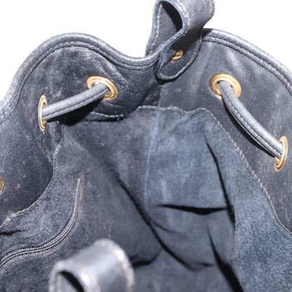 Gucci Vintage Drawstring Shoulder Bag Leather, BLACK, LEATHER, Shoulder bag