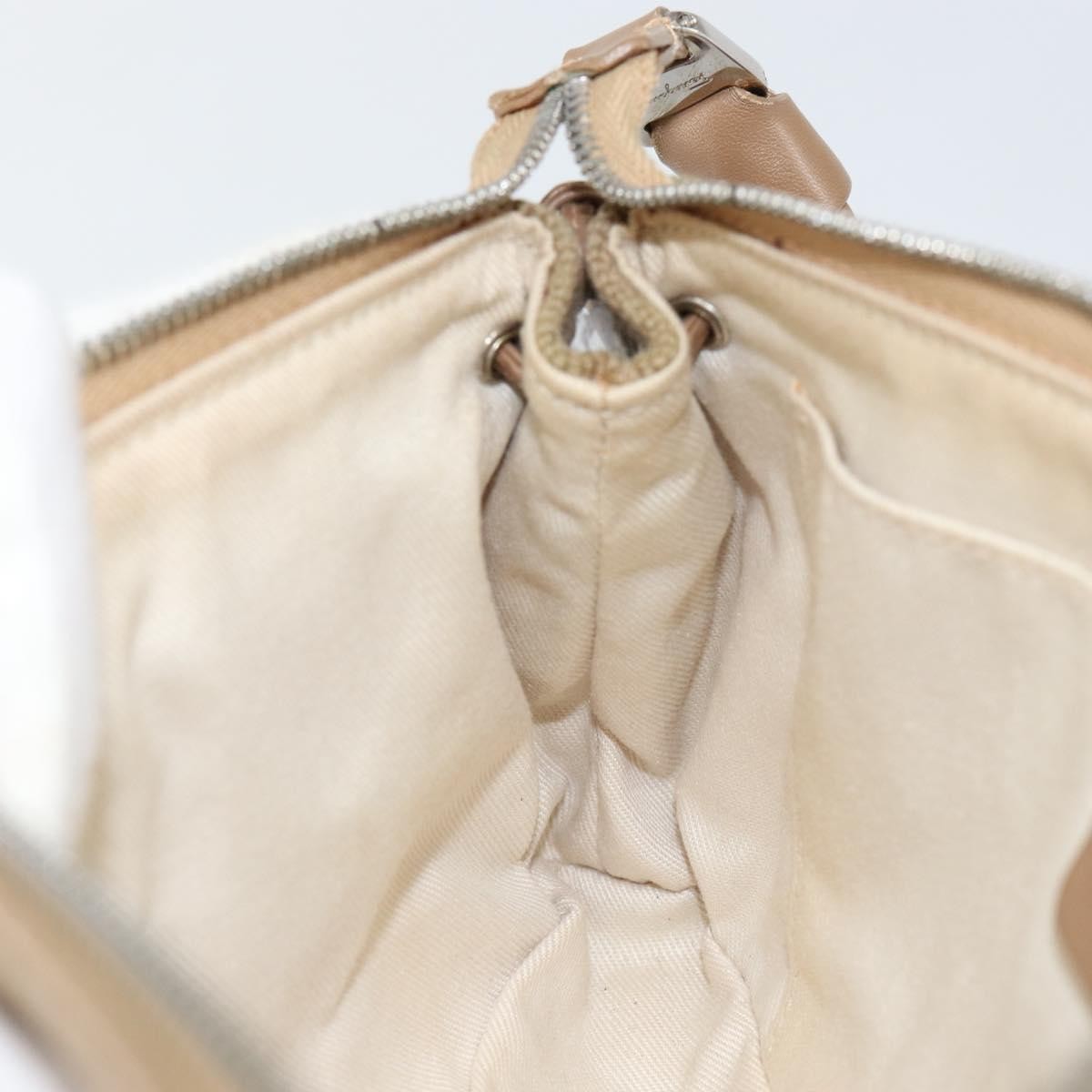 Salvatore Ferragamo Vala Shoulder Bag Nylon, BEIGE, NYLON, Shoulder bag