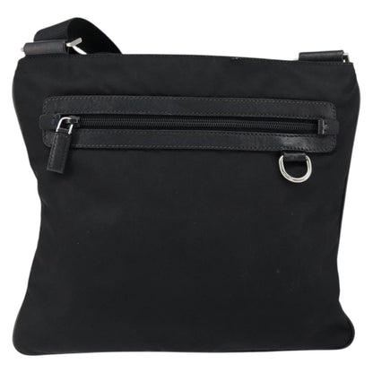 Prada Flat Messenger Bag Tessuto, BLACK, NYLON, Shoulder bag