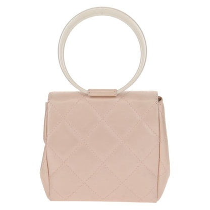 Chanel Ring Flap Bag Quilted Leather, PINK, LEATHER, Clutche & pouche
