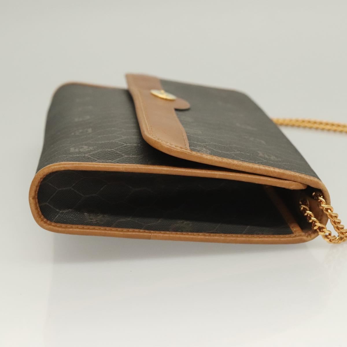 Christian Dior Vintage Honeycomb chain Canvas, BLACK, CANVAS, Handbag