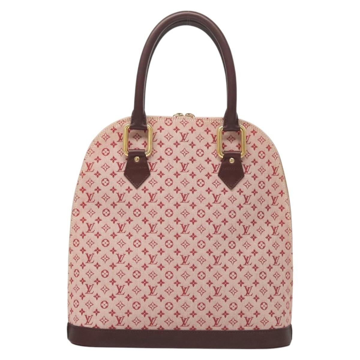 Louis Vuitton Alma Handbag Mini Lin, RED, CANVAS, Handbag