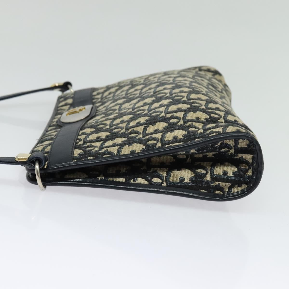 Christian Dior Vintage Trotter Shoulder Bag Canvas, NAVY, CANVAS, Shoulder bag