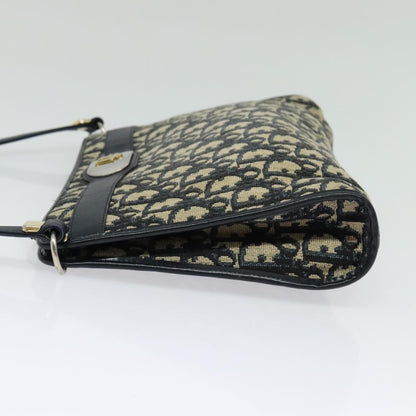 Christian Dior Vintage Trotter Shoulder Bag Canvas, NAVY, CANVAS, Shoulder bag