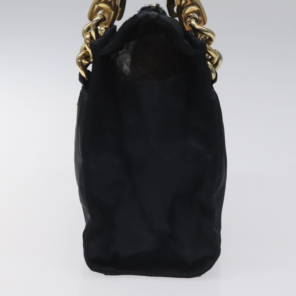 Prada Metal Handles Tote Tessuto, NAVY, NYLON, Handbag