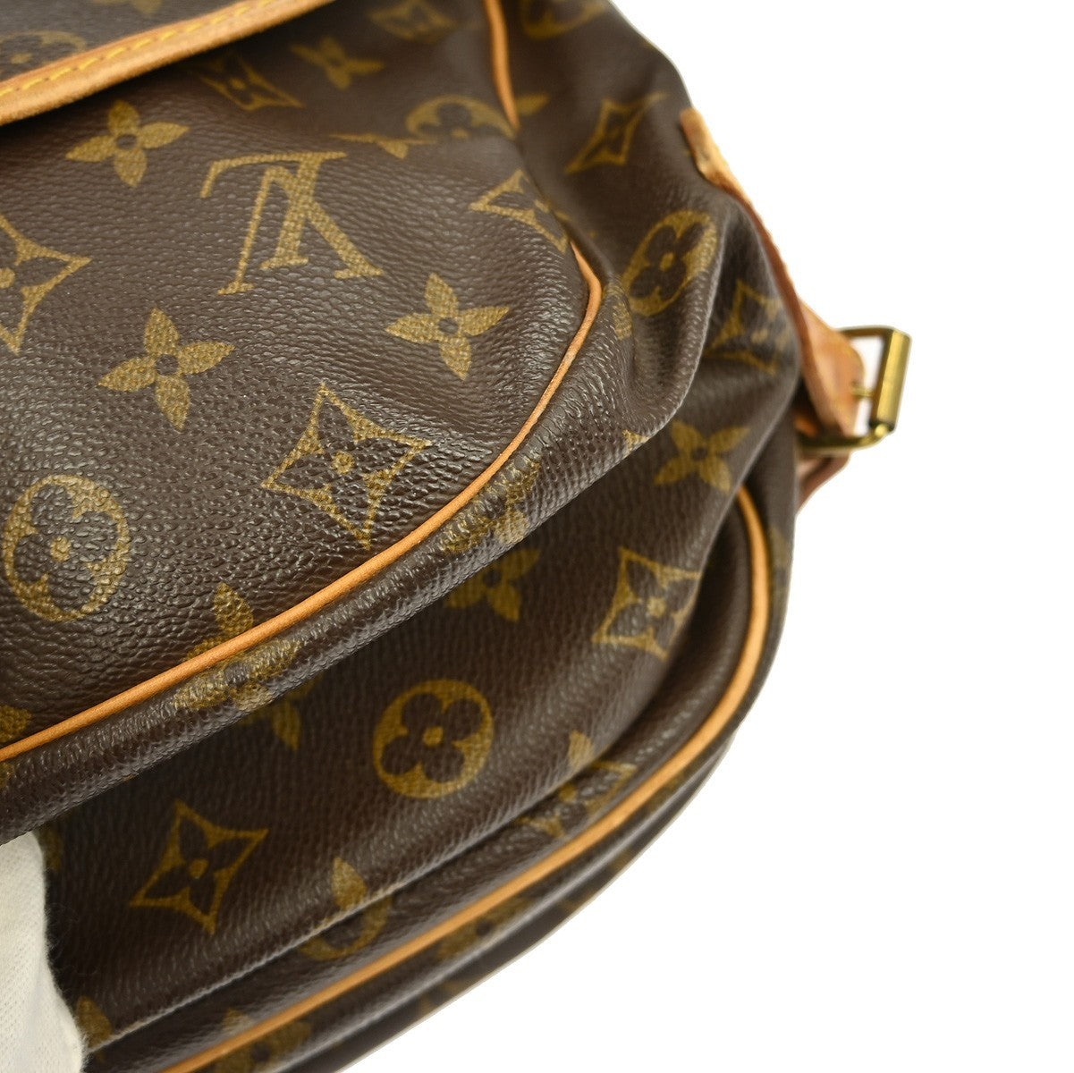 Louis Vuitton Saumur Handbag Monogram Canvas, BROWN, CANVAS, Shoulder bag