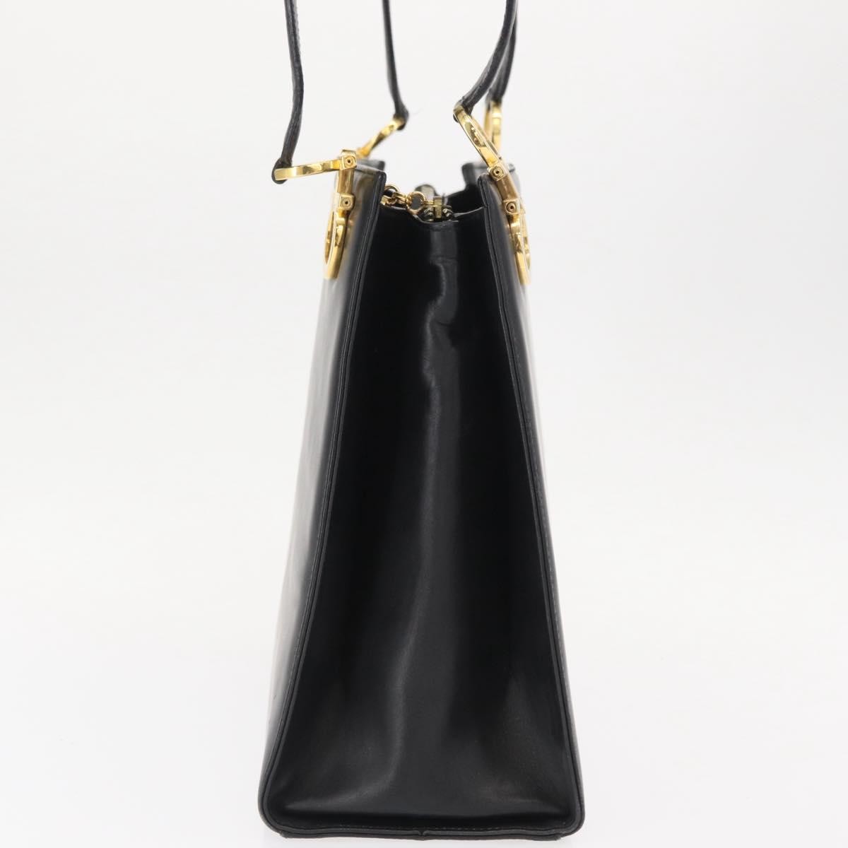 Salvatore Ferragamo Gancini Shoulder Bag Leather, BLACK, LEATHER, Shoulder bag