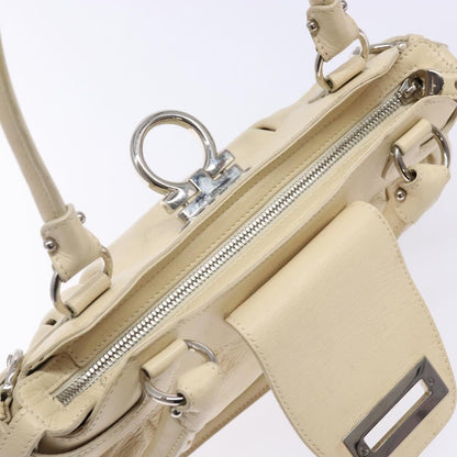 Salvatore Ferragamo Marisa Satchel Leather, ECRU, LEATHER, Handbag