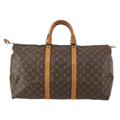 Louis Vuitton Keepall Bag Monogram Canvas, BROWN, CANVAS, Travel bag