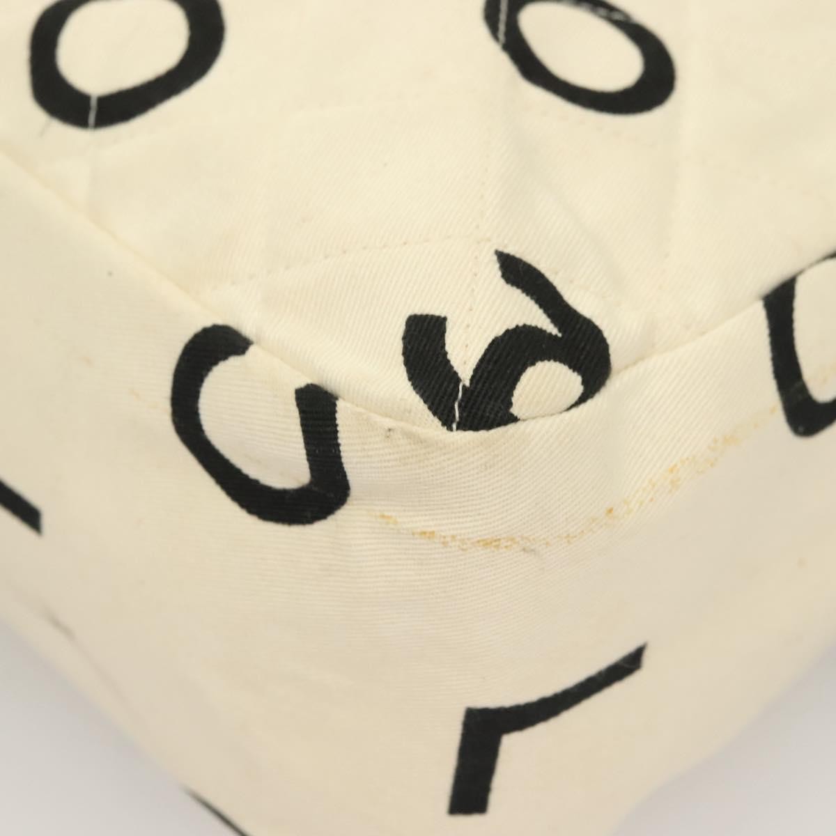 Chanel Vintage Coco Logo Zip Tote Quilted Printed Canvas, WHITE, CANVAS, Tote bag