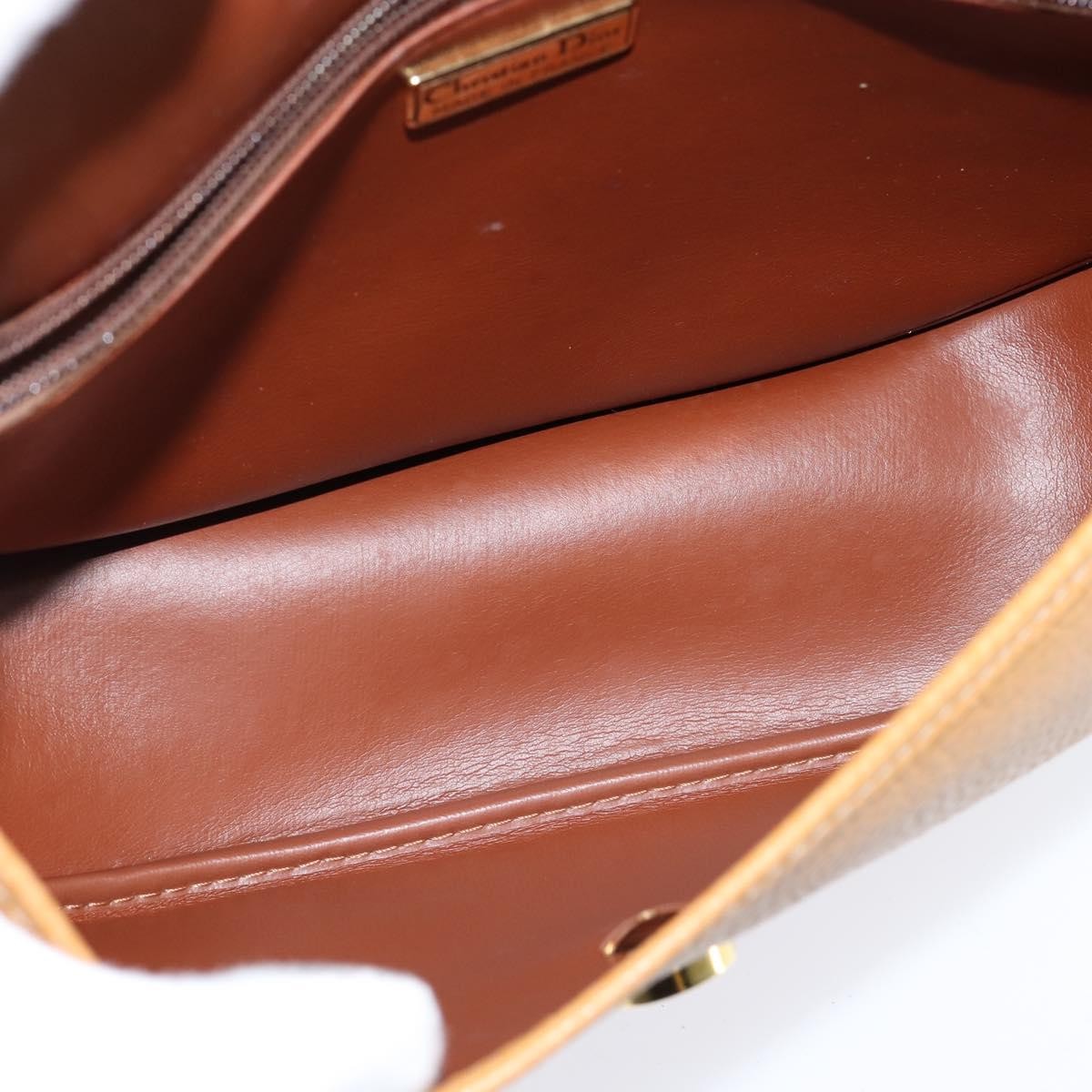 Christian Dior Vintage CD Logo Shoulder Bag Leather, BROWN, LEATHER, Shoulder bag