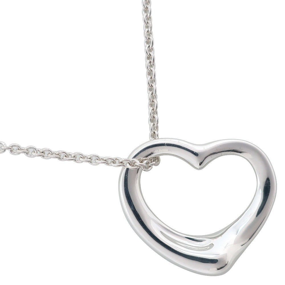 Tiffany & Co. Elsa Peretti Open Heart Pendant Necklace Sterling Silver, SILVER, SILVER, Necklace