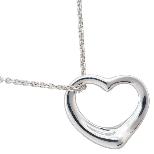 Tiffany & Co. Elsa Peretti Open Heart Pendant Necklace Sterling Silver, SILVER, SILVER, Necklace