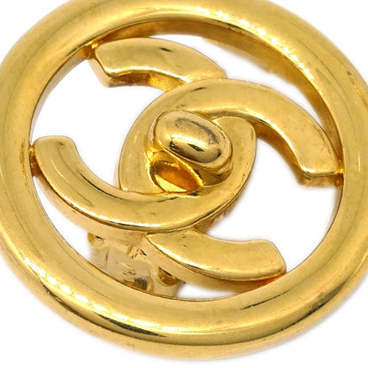 Chanel CC Round Earrings Metal, GOLD, GOLD_PLATED, Earrings