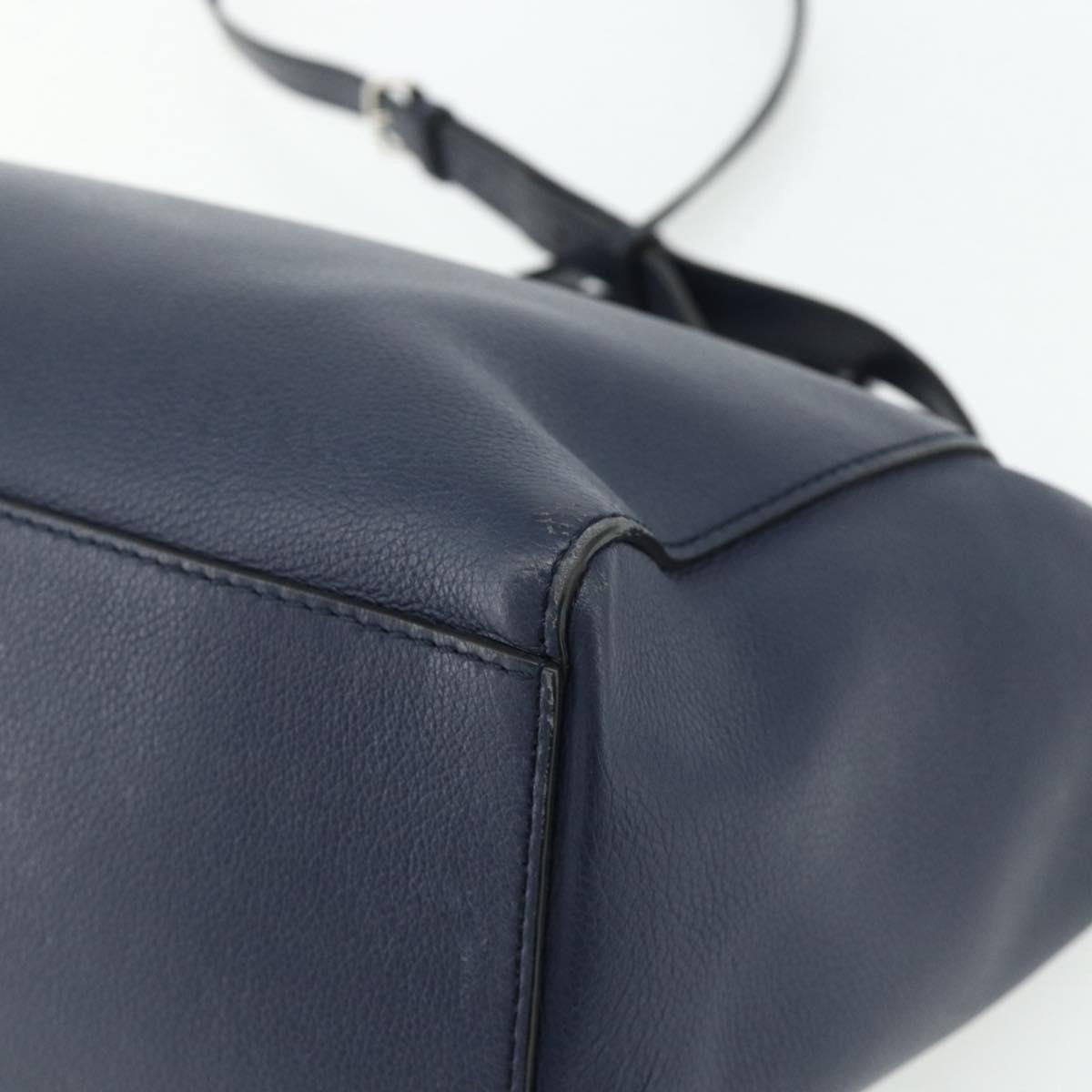 Bally Vintage Handbag Leather, Navy, Leather, Handbag
