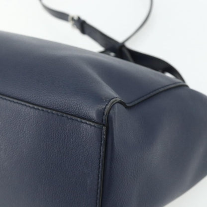 Bally Vintage Handbag Leather, Navy, Leather, Handbag