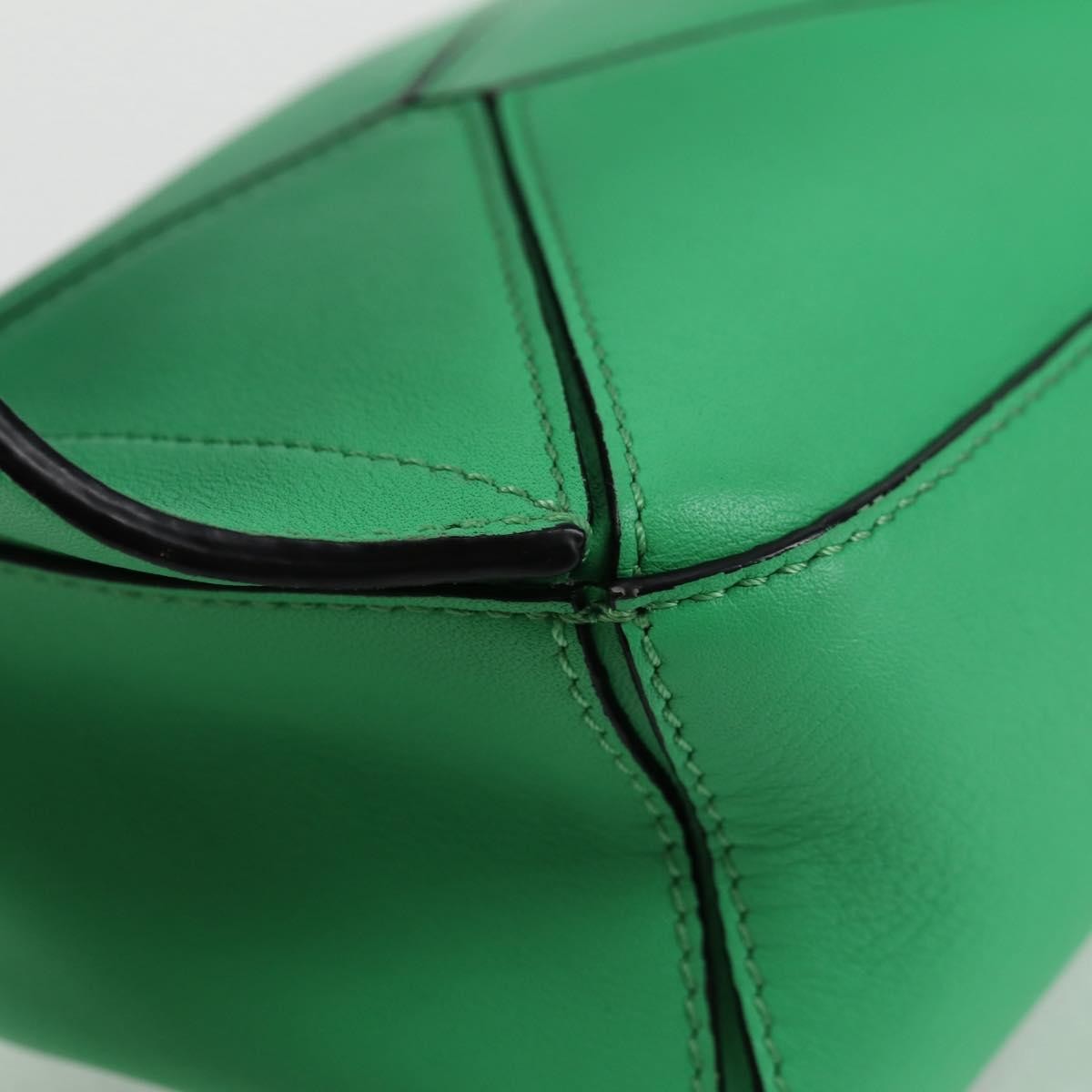 Loewe Puzzle Bumbag Leather, GREEN, LEATHER, Crossbody bag