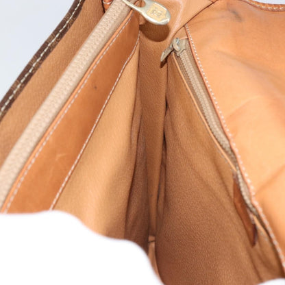 Celine Macadam Pochette Canvas and Leather, BROWN, CANVAS, Clutche & pouche